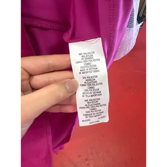 Jump Apparel Pink Dress Fuchsia Satin Gown With Lace-Up Back Sleeveless Ruffle D - Picture 11 of 12